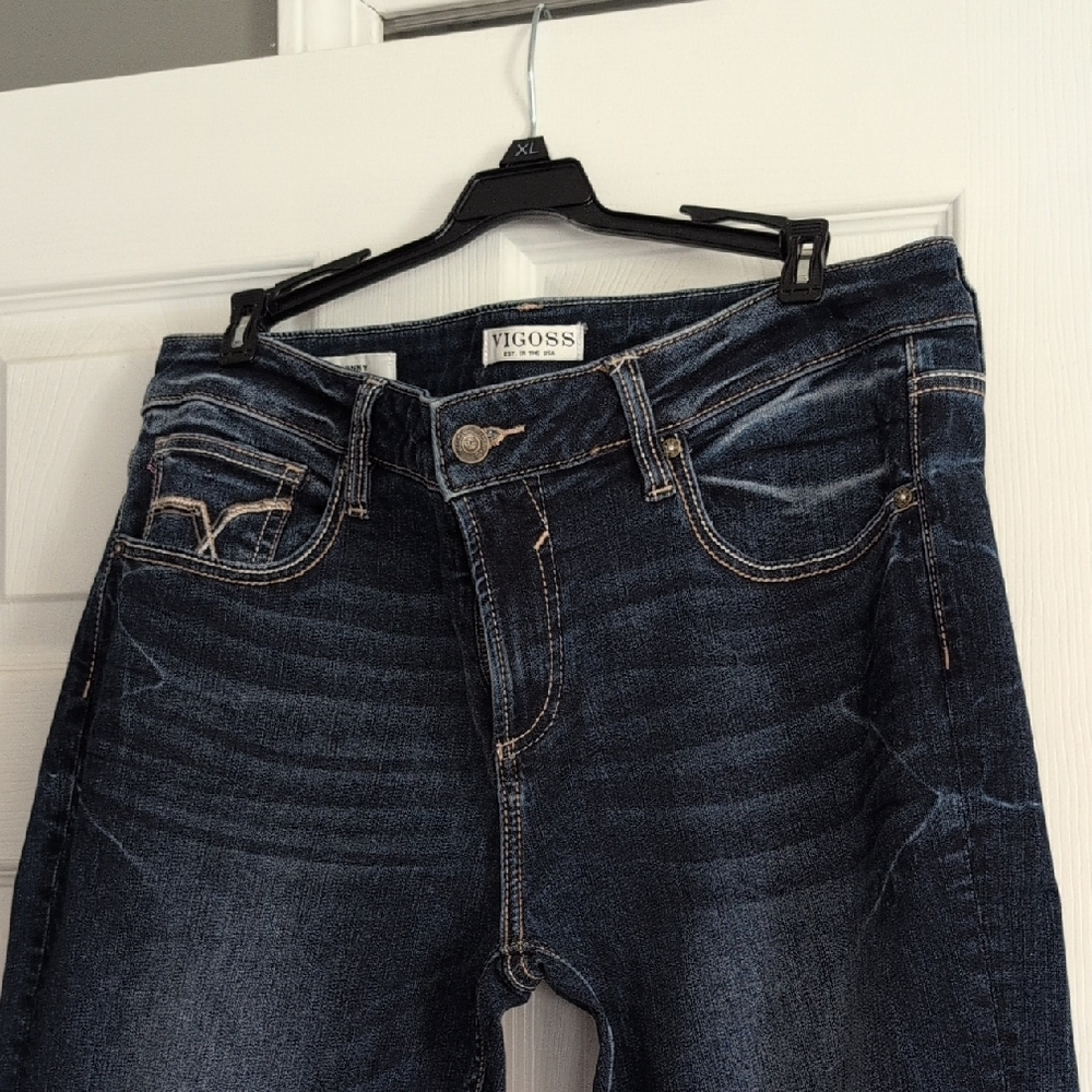 Vigoss Skinny Dark Wash Jeans - Dark Blue Denim